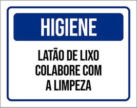 Kit 5 Placas Higiene Latão Lixo Colabore Com Limpeza 36X46