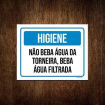 Kit 5 Placas Higiene Não Beba Água Da Torneira