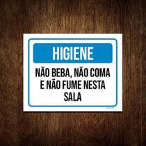 Kit 5 Placas Higiene Não Beba Não Coma Não Fume Nesta Sala Kit 5 Placas Higiene Não Beba Não Coma Não Fume Nesta Sala