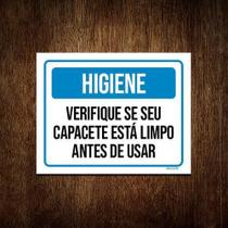 Kit 5 Placas Higiene Verifique Seu Capacete Está Limpo