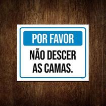 Kit 5 Placas Hotel Hostel Por Favor Não Descer As Camas