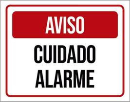 Kit 5 Placas Identificação Aviso Cuidado Alarme 36X46