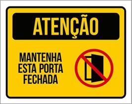 Kit 5 Placas Mantenha Esta Porta Fechada 36X46 Kit 5 Placas Mantenha Esta Porta Fechada 36X46