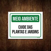 Kit 5 Placas Meio Ambiente Cuide Das Plantas E Jardins