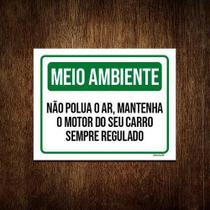 Kit 5 Placas Meio Ambiente Não Polua Ar