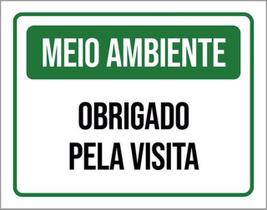 Kit 5 Placas Meio Ambiente Obrigado Pela Visita Verde 36X46