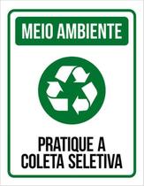 Kit 5 Placas Meio Ambiente Pratique Coleta Seletiva 36X46