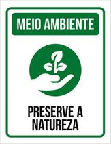 Kit 5 Placas Meio Ambiente Preserva A Natureza