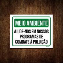 Kit 5 Placas Meio Ambiente Programas Combate Poluição