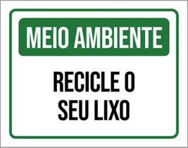 Kit 5 Placas Meio Ambiente Recicle Seu Lixo Verde 36X46