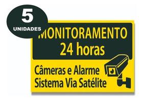 Kit 5 Placas Monitoramento Câmeras E Alarme Sistema Via - Afonso Sinalizações