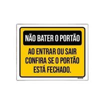 Kit 5 Placas Não Bater Portão Entrar Sair Portão Fechado