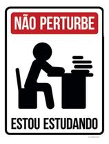 Kit 5 Placas Não Perturbe Estou Estudando 36X46 Kit 5 Placas Não Perturbe Estou Estudando 36X46