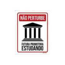 Kit 5 Placas Não Perturbe - Futura Promotora Estudando