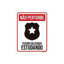 Kit 5 Placas Não Perturbe - Futuro Delegado Estudando