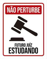 Kit 5 Placas Não Perturbe Futuro Juíz Estudando 36X46