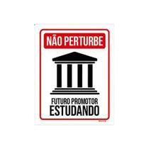 Kit 5 Placas Não Perturbe - Futuro Promotor Estudando