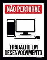 Kit 5 Placas Não Perturbe Trabalho Desenvolvimento