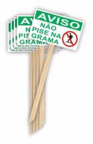 Kit 5 Placas Não Pise Grama Com Estaca Condomínio Jardim Kit 5 Placas Não Pise Grama Com Estaca Condomínio Jardim