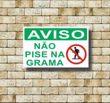 Kit 5 Placas Não Pise Grama Com Estaca Condomínio Jardim Kit 5 Placas Não Pise Grama Com Estaca Condomínio Jardim