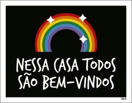 Kit 5 Placas Nessa Casa Todos São Bem Vindos 36X46