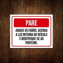 Kit 5 Placas Pare Abaixe Os Faróis Acenda Luz Interna Kit 5 Placas Pare Abaixe Os Faróis Acenda Luz Interna