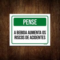 Kit 5 Placas Pense Bebida Aumenta Riscos De Acidente