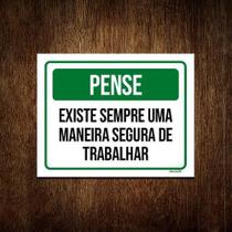 Kit 5 Placas Pense Existe Sempre Maneira Segura Trabalhar