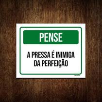 Kit 5 Placas Pense Pressa Inimiga Da Perfeição