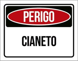 Kit 5 Placas Perigo Cianeto 36X46