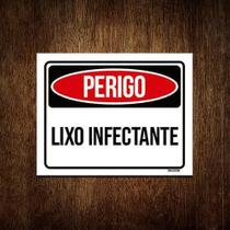 Kit 5 Placas Perigo Lixo Infectante