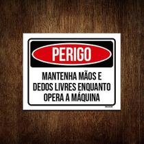 Kit 5 Placas Perigo Mantenha Mãos Livres