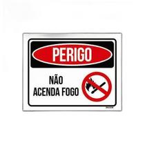 Kit 5 Placas Perigo Não Acenda Fogo