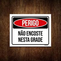 Kit 5 Placas Perigo Não Encoste Nesta Grade