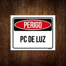 Kit 5 Placas Perigo Pc De Luz