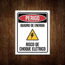 Kit 5 Placas Perigo Quadro De Energia Risco Choque Elétrico