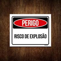 Kit 5 Placas Perigo Risco De Explosão