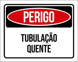 Kit 5 Placas Perigo Tubulação Quente 36X46 Kit 5 Placas Perigo Tubulação Quente 36X46
