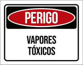 Kit 5 Placas Perigo Vapores Tóxicos 36X46