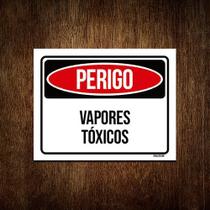 Kit 5 Placas Perigo Vapores Tóxicos