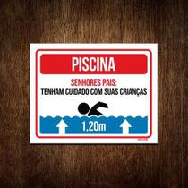 Kit 5 Placas - Piscina Pais Cuidado Com Crianças