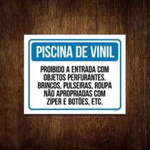 Kit 5 Placas Piscina Vinil Proibido Objetos Perfurantes Kit 5 Placas Piscina Vinil Proibido Objetos Perfurantes