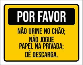 Kit 5 Placas Por Favor Não Urine Chão Jogue Papel