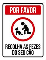 Kit 5 Placas Por Favor Recolha Fezes Seu Cão 36X46 Kit 5 Placas Por Favor Recolha Fezes Seu Cão 36X46