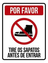 Kit 5 Placas Por Favor Tire Sapatos Antes Entrar Ícone 36X46