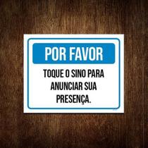 Kit 5 Placas Por Favor Toque Sino Anunciar Sua Presença