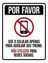 Kit 5 Placas Por Favor Use Celular Apenas Auxiliar Treino