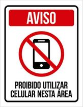 Kit 5 Placas Proibido Celular Nesta Área 36X46 Kit 5 Placas Proibido Celular Nesta Área 36X46