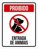 Kit 5 Placas Proibido Entrada Animais 36X46 Kit 5 Placas Proibido Entrada Animais 36X46
