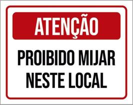 Kit 5 Placas Proibido Mijar Neste Local 36X46